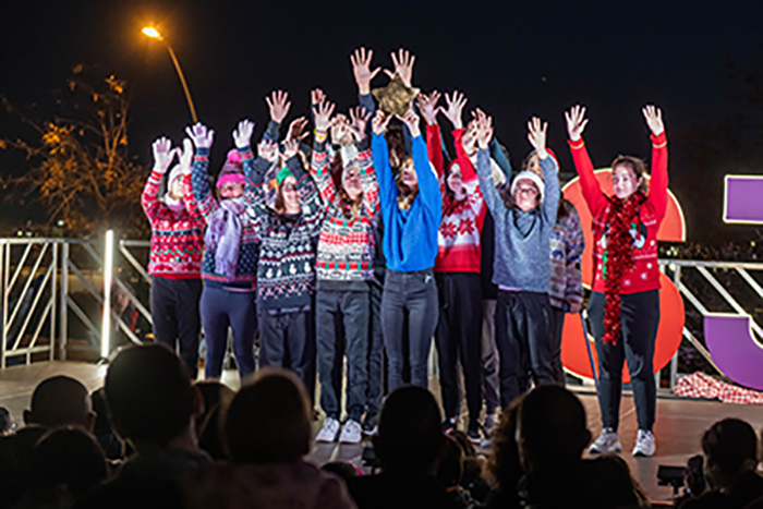 Acte Encesa de llums de Nadal a l'Hospital Sant Joan de Déu, Barcelona. Amb la participació de la Fundació PortAventura World. 14/12/22 Fotografies Gemma Miralda