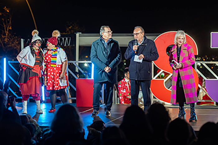 Acte Encesa de llums de Nadal a l'Hospital Sant Joan de Déu, Barcelona. Amb la participació de la Fundació PortAventura World. 14/12/22 Fotografies Gemma Miralda