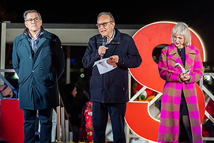 Acte Encesa de llums de Nadal a l'Hospital Sant Joan de Déu, Barcelona. Amb la participació de la Fundació PortAventura World. 14/12/22 Fotografies Gemma Miralda