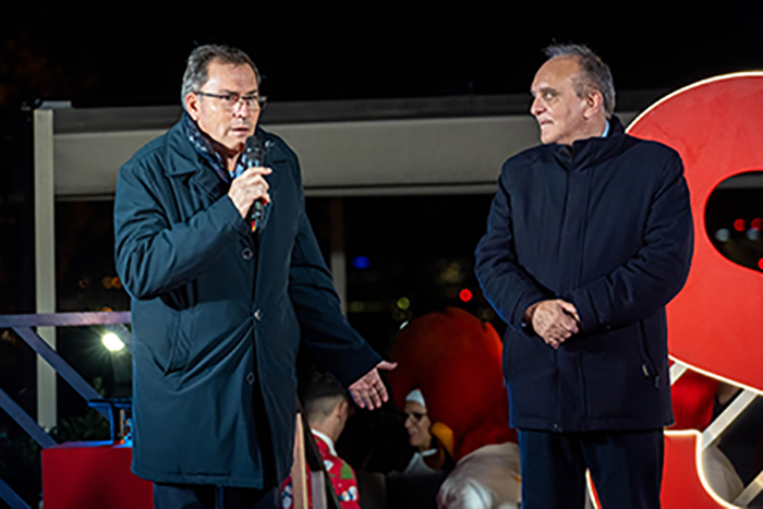 Acte Encesa de llums de Nadal a l'Hospital Sant Joan de Déu, Barcelona. Amb la participació de la Fundació PortAventura World. 14/12/22 Fotografies Gemma Miralda