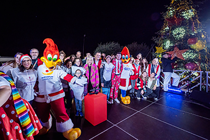 Acte Encesa de llums de Nadal a l'Hospital Sant Joan de Déu, Barcelona. Amb la participació de la Fundació PortAventura World. 14/12/22 Fotografies Gemma Miralda